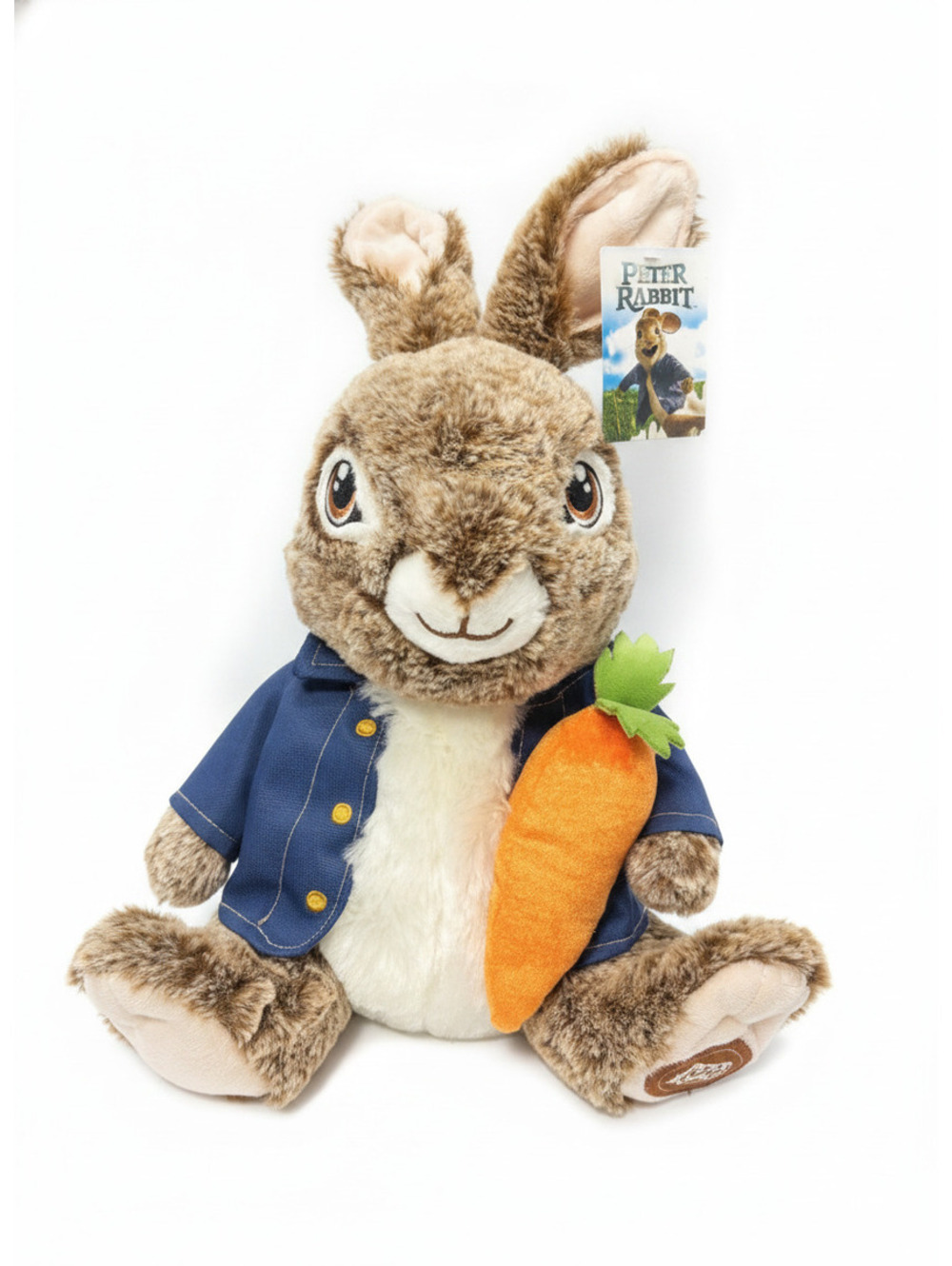 Peter Rabbit Plush Toy with Jacket and Carrot Accessory -Soft Stuffed Animal NEW